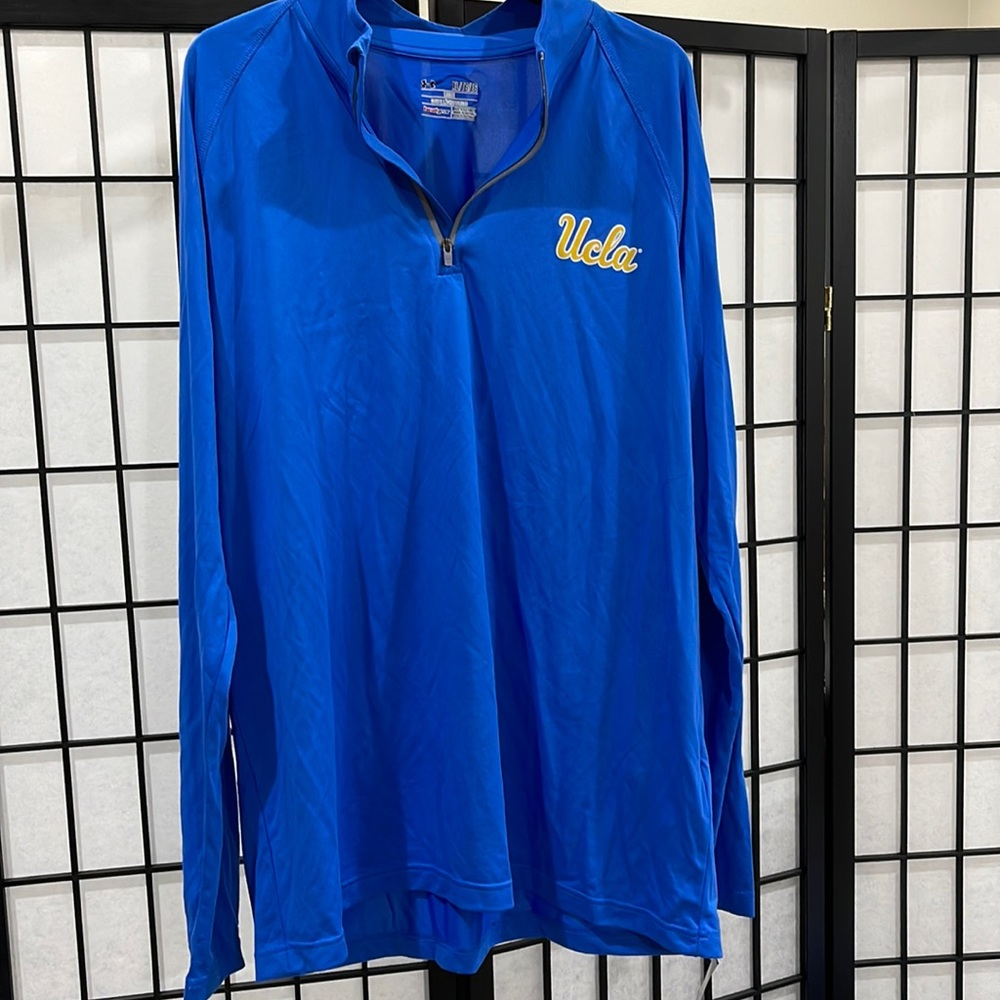 UNDER ARMOUR Men’s Royal Blue Lightweight ‘UCLA’ Quarter Zip Pull Over - Size XL